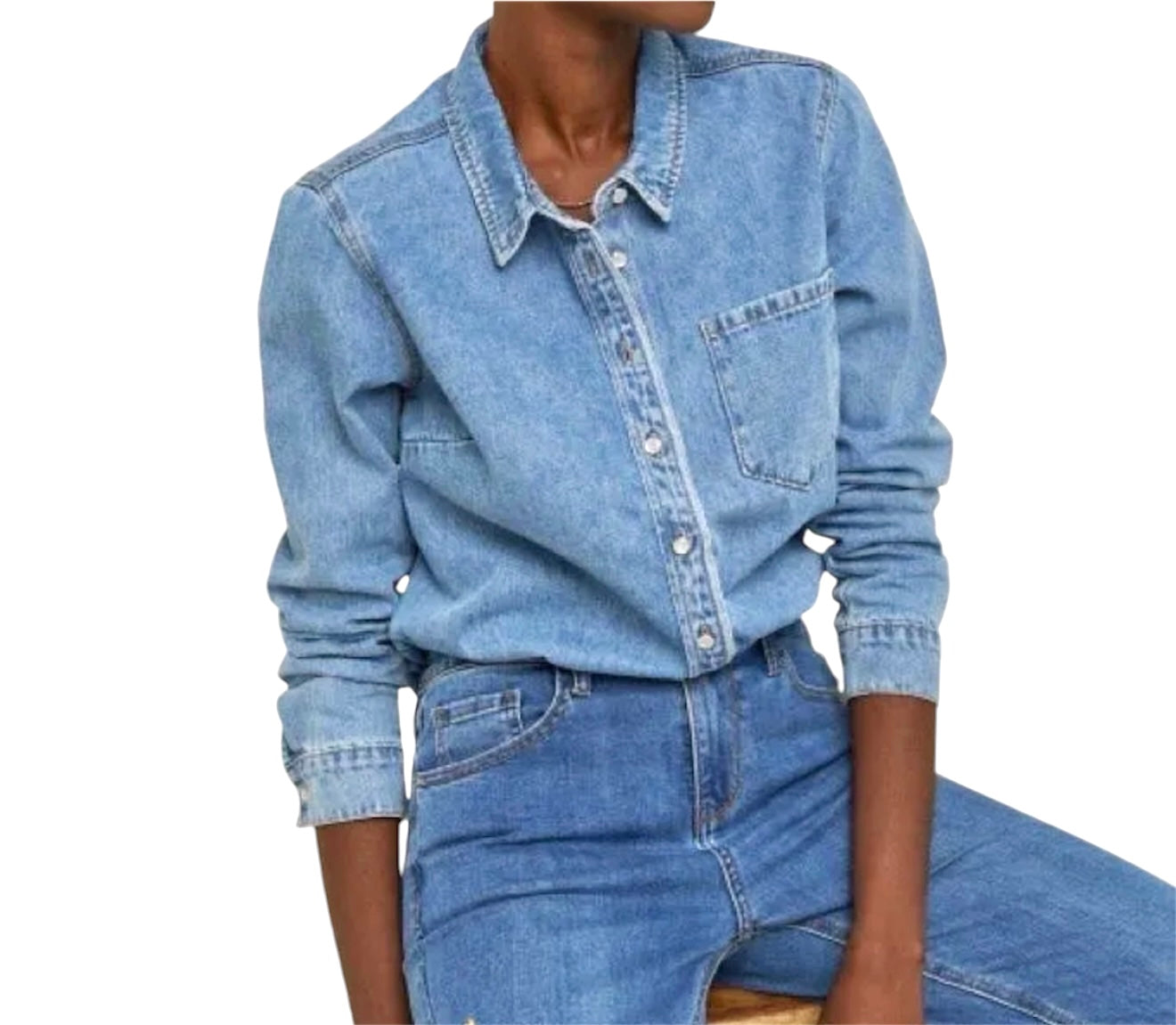 Camisa denim azul
