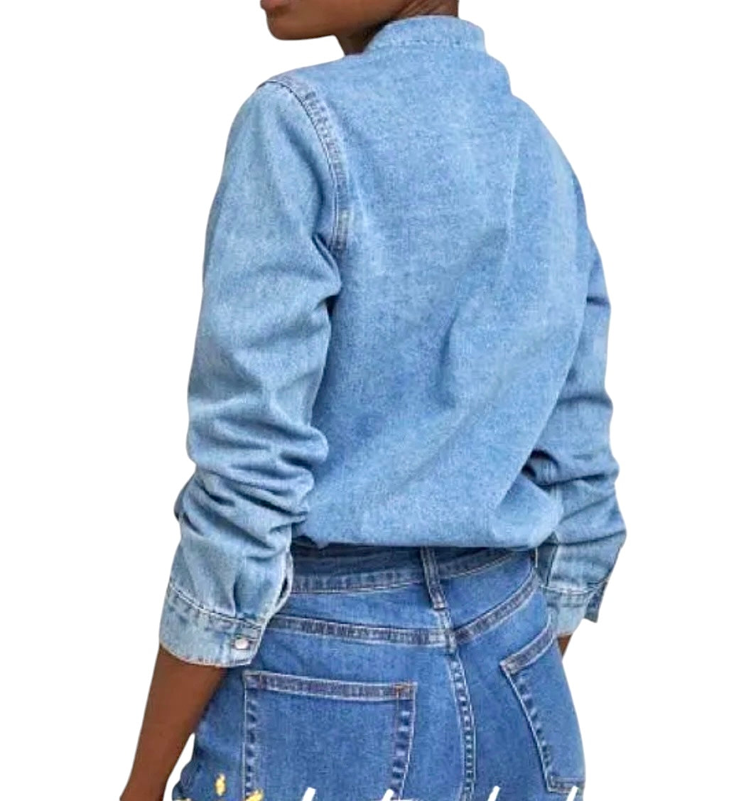 Camisa denim azul