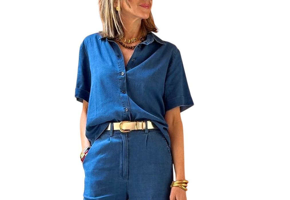 Camisa denim ligera azul
