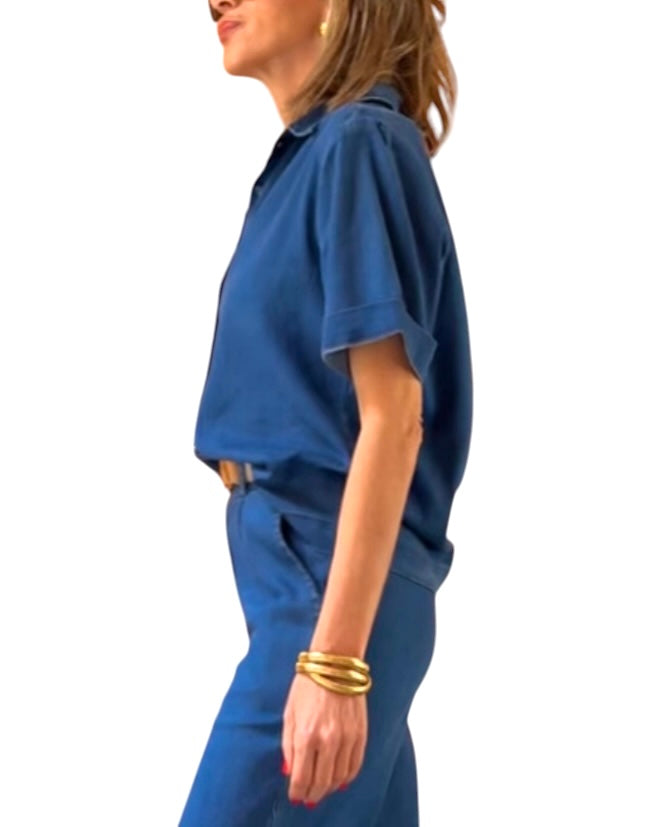 Camisa denim ligera azul