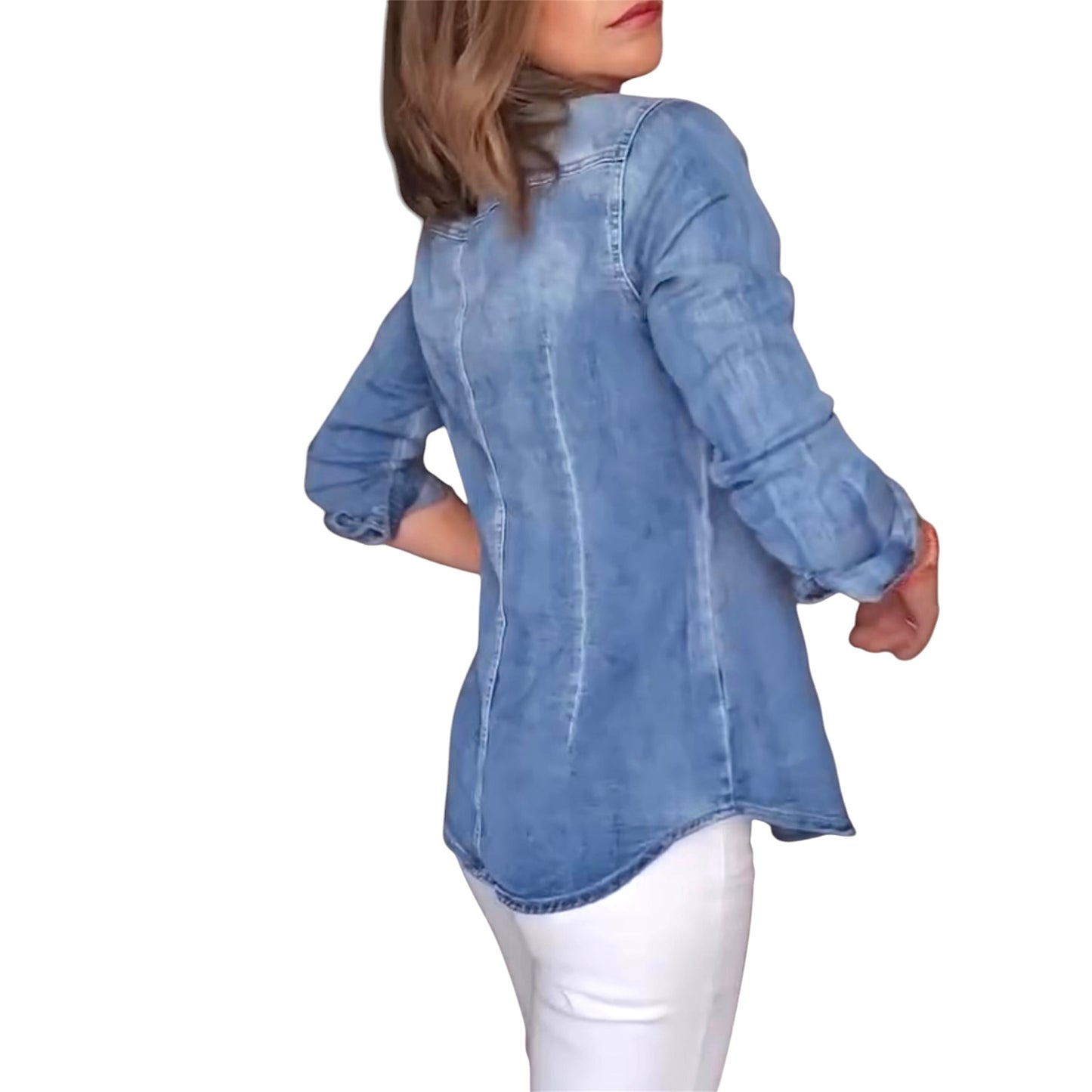 Camisa denim entallada