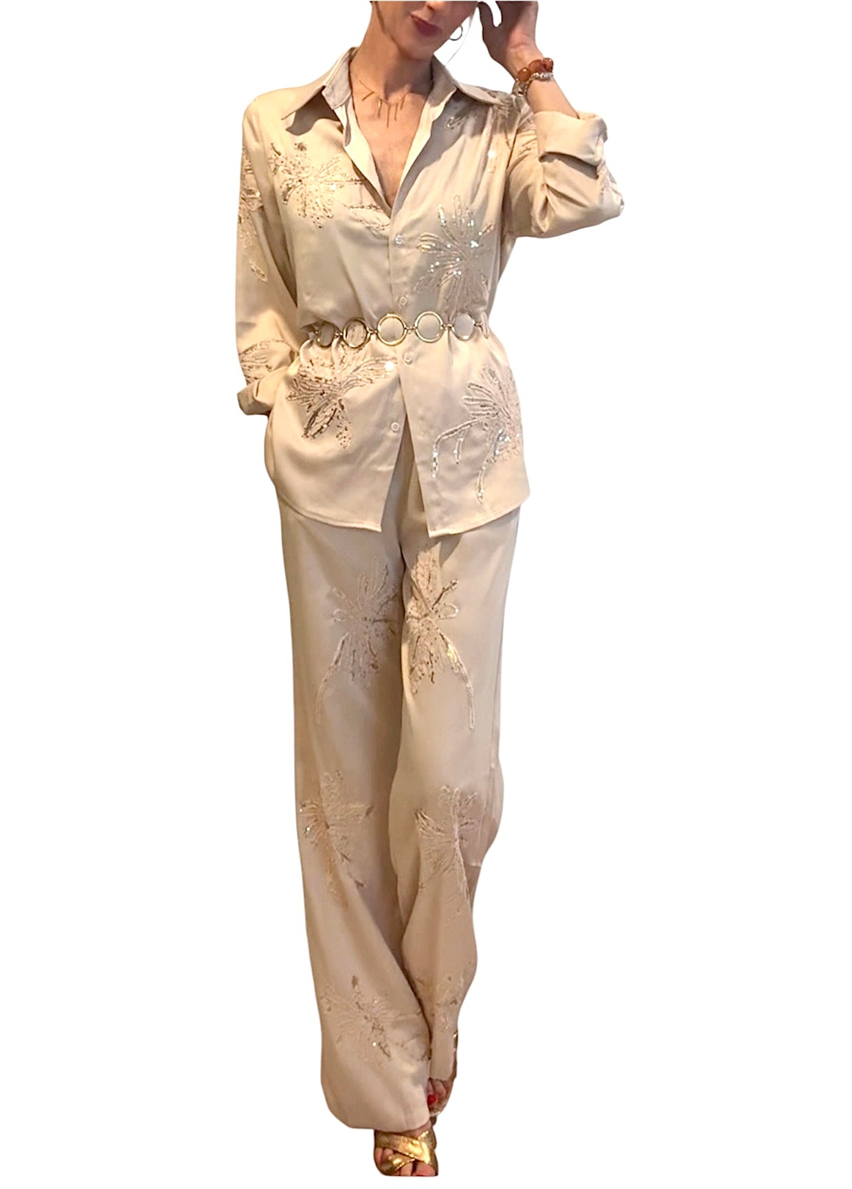 Conjunto Vanessa beige claro