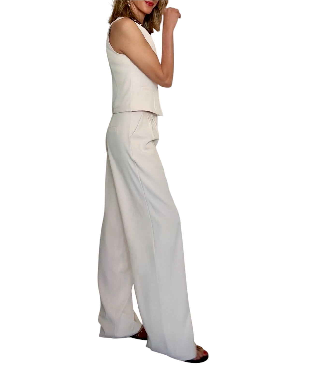 Pantalón bimba beige claro