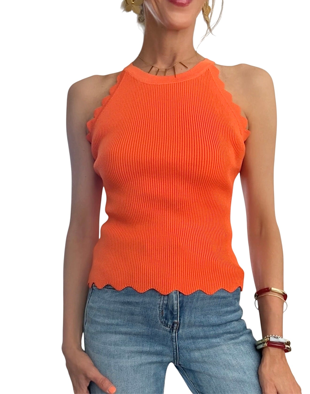 Top halter naranja
