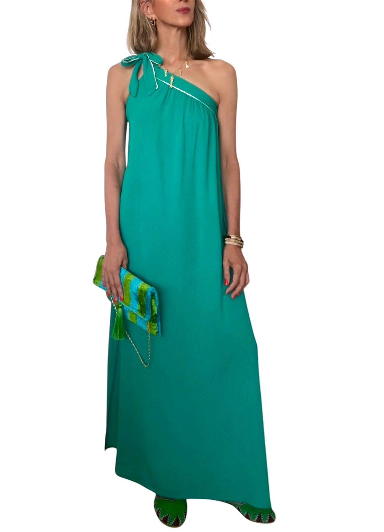 Vestido asimétrico verde