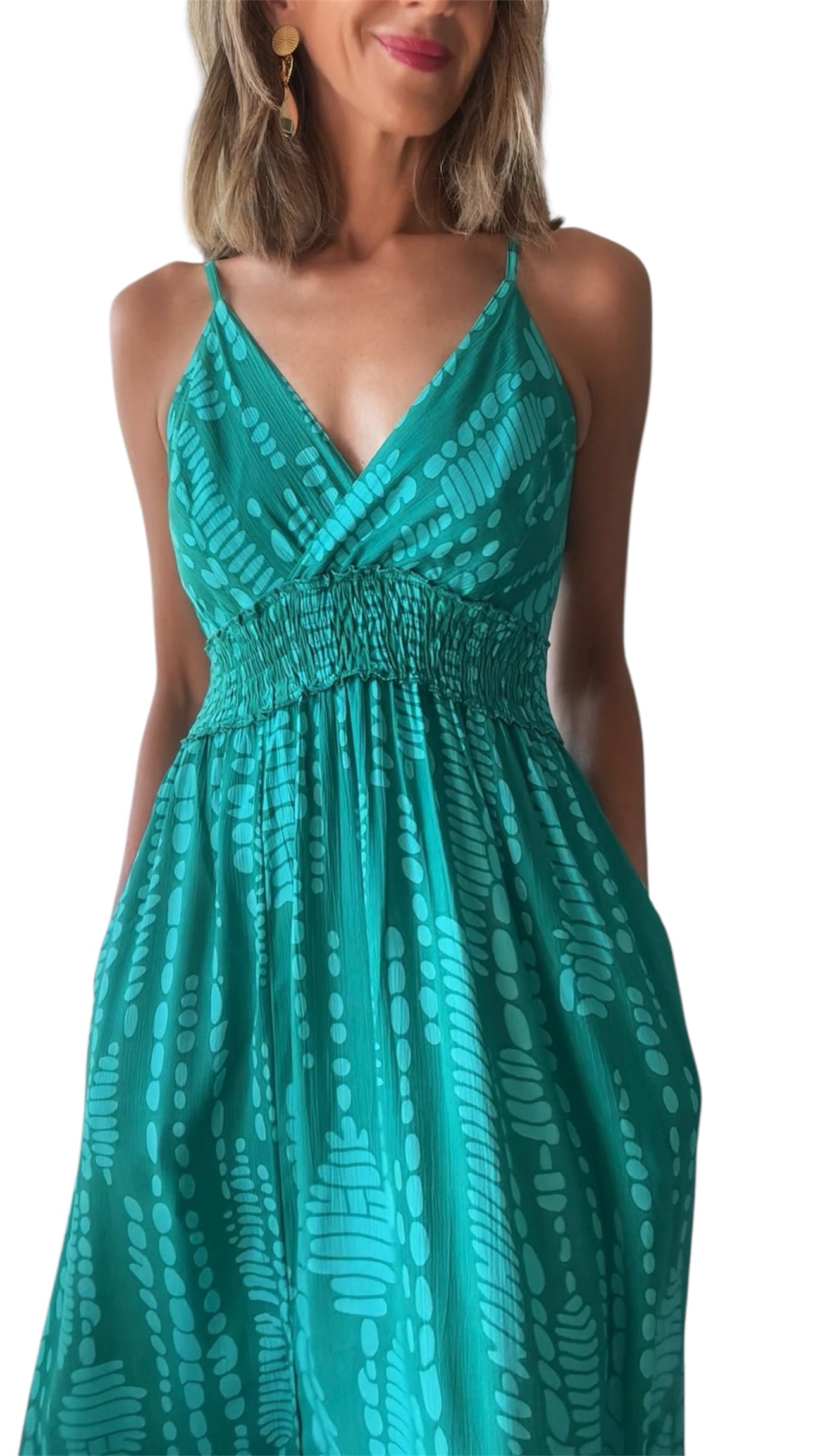 Vestido Melissa verde/turquesa