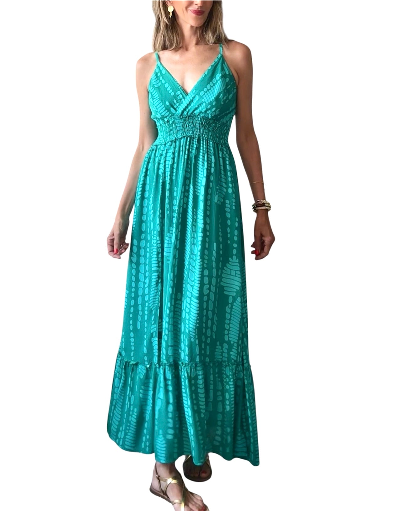 Vestido Melissa verde/turquesa