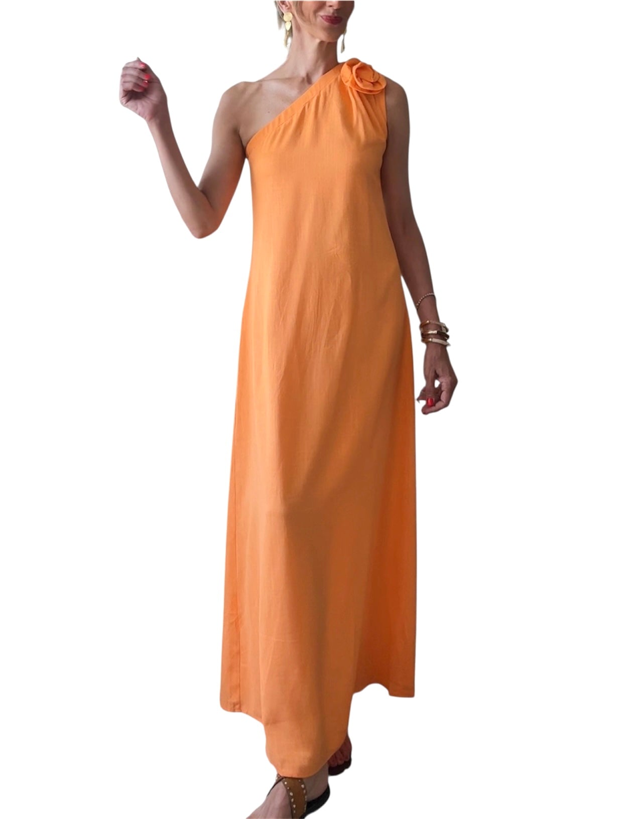 Vestido asimétrico naranja