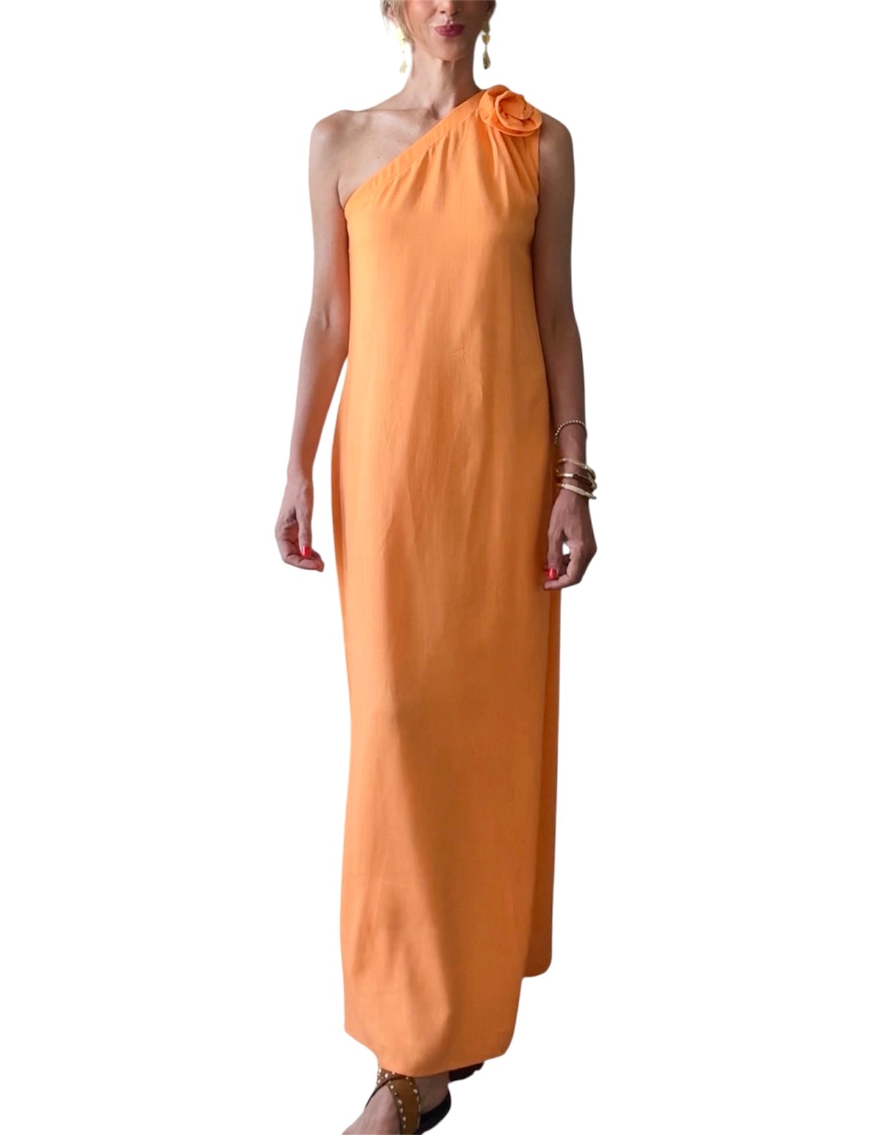 Vestido asimétrico naranja