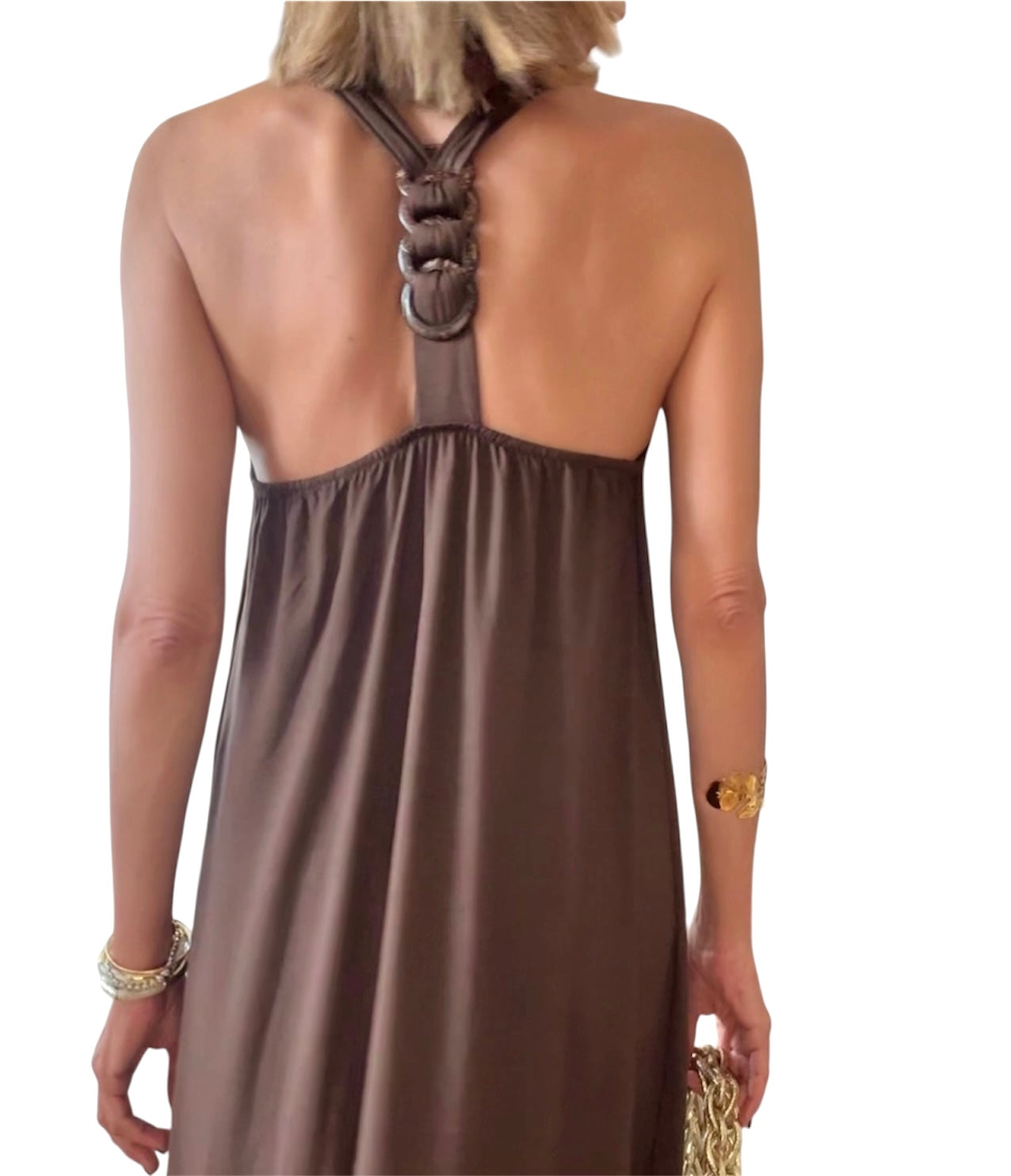 Vestido anillas marrón