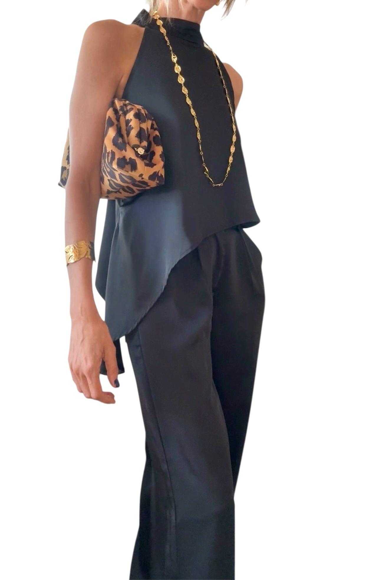 Conjunto satinado negro