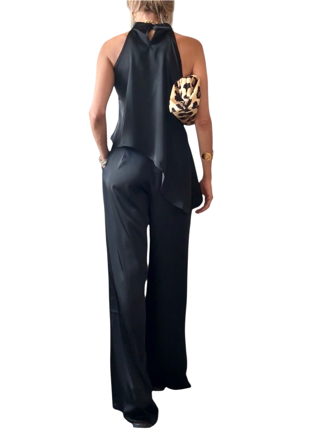 Conjunto satinado negro