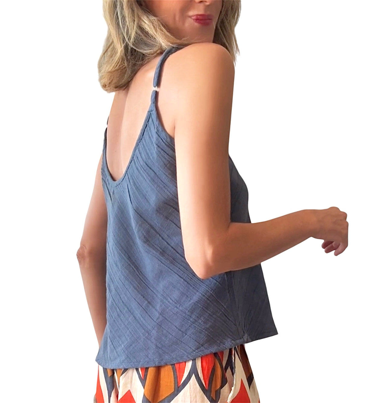 Top gris cotton