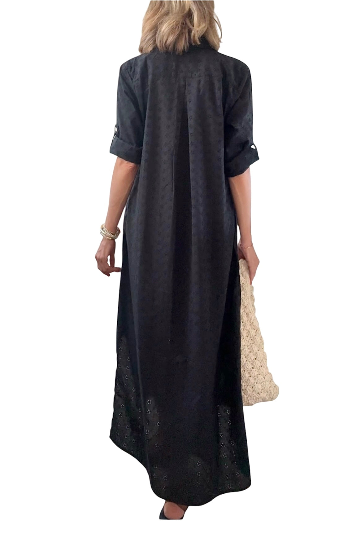 Vestido camisero broderie