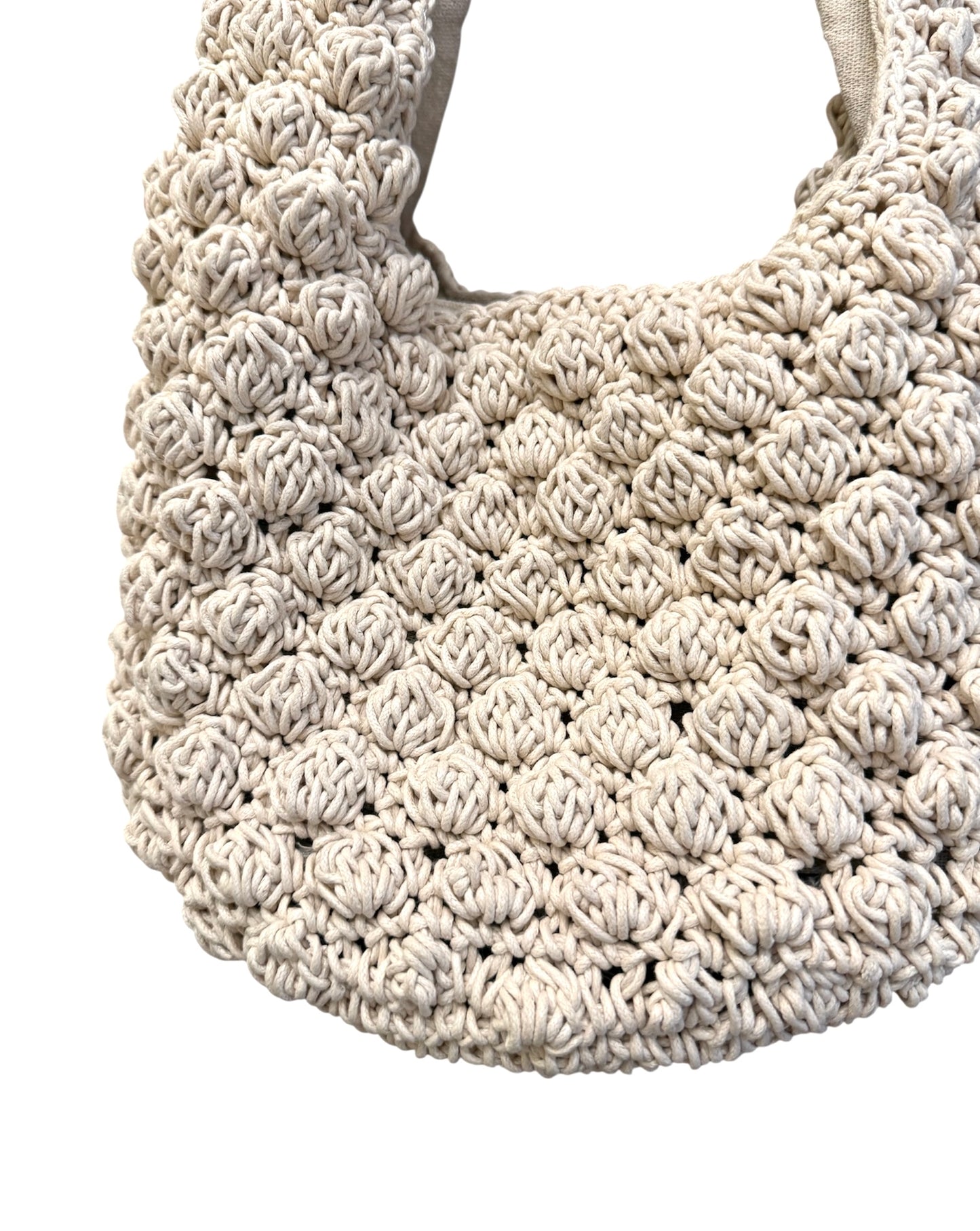 Bolso crochet beige