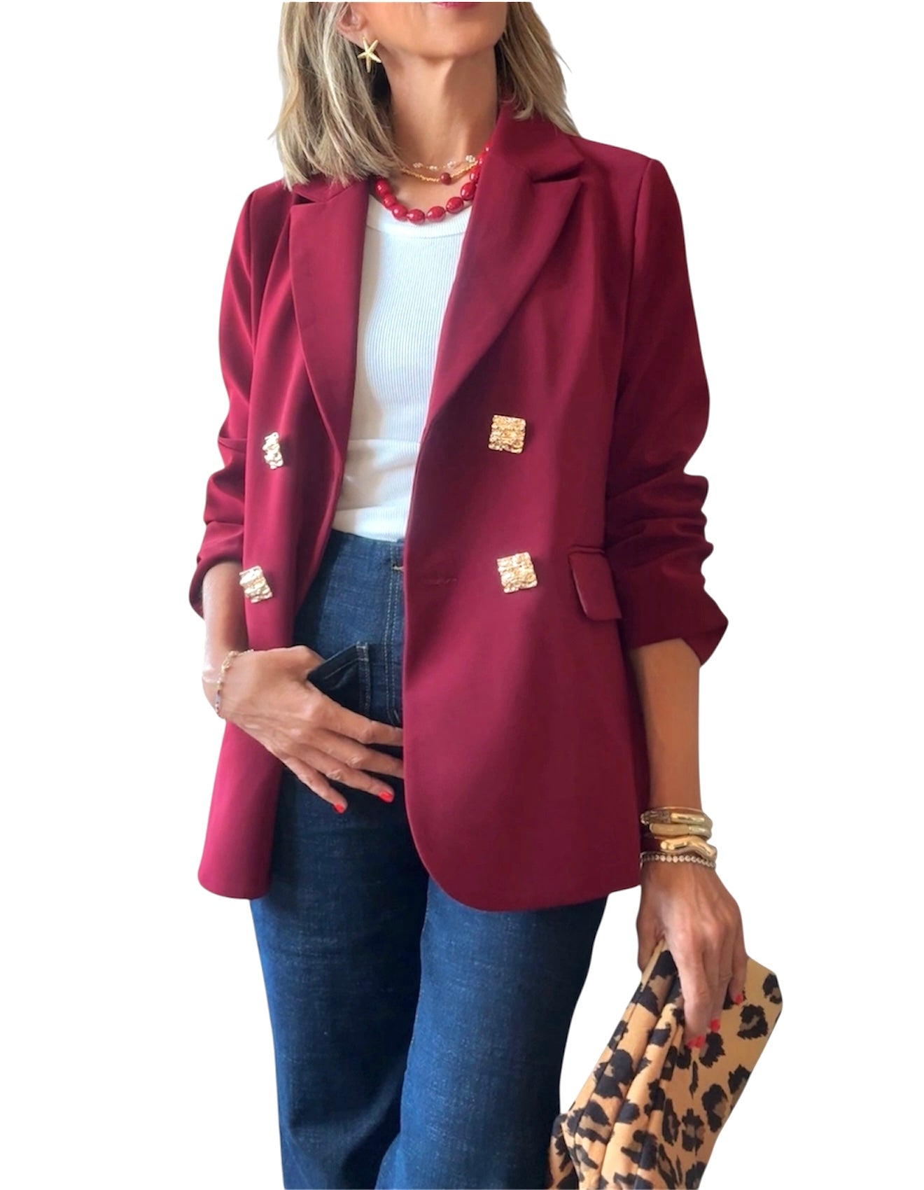 Blazer granate botones dorados
