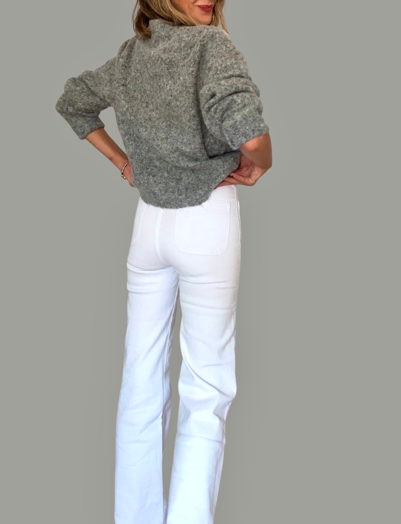 Denim blanco bolsillos