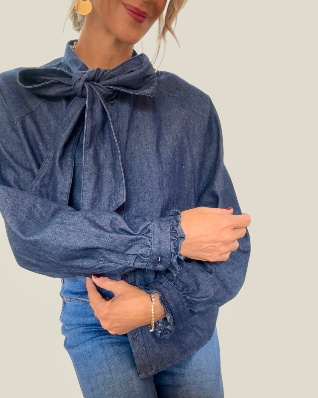 Camisa denim lazada azul