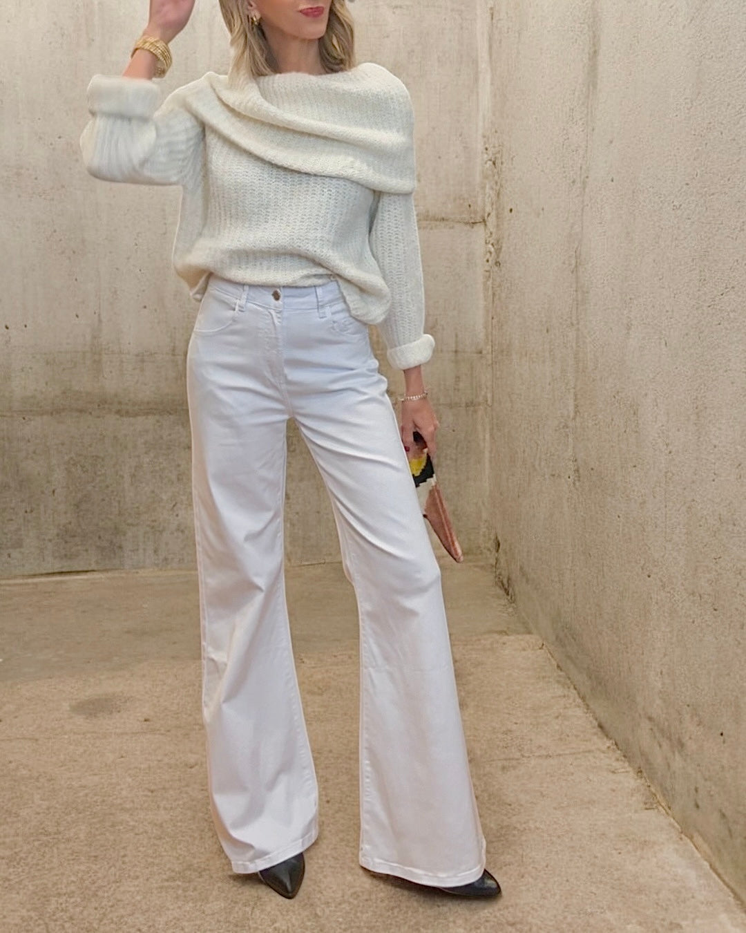 Denim palazzo blanco