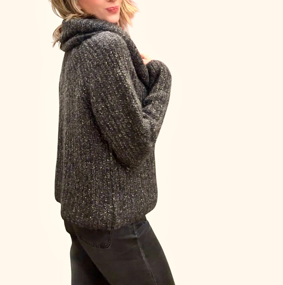 Jersey bardot gris oscuro