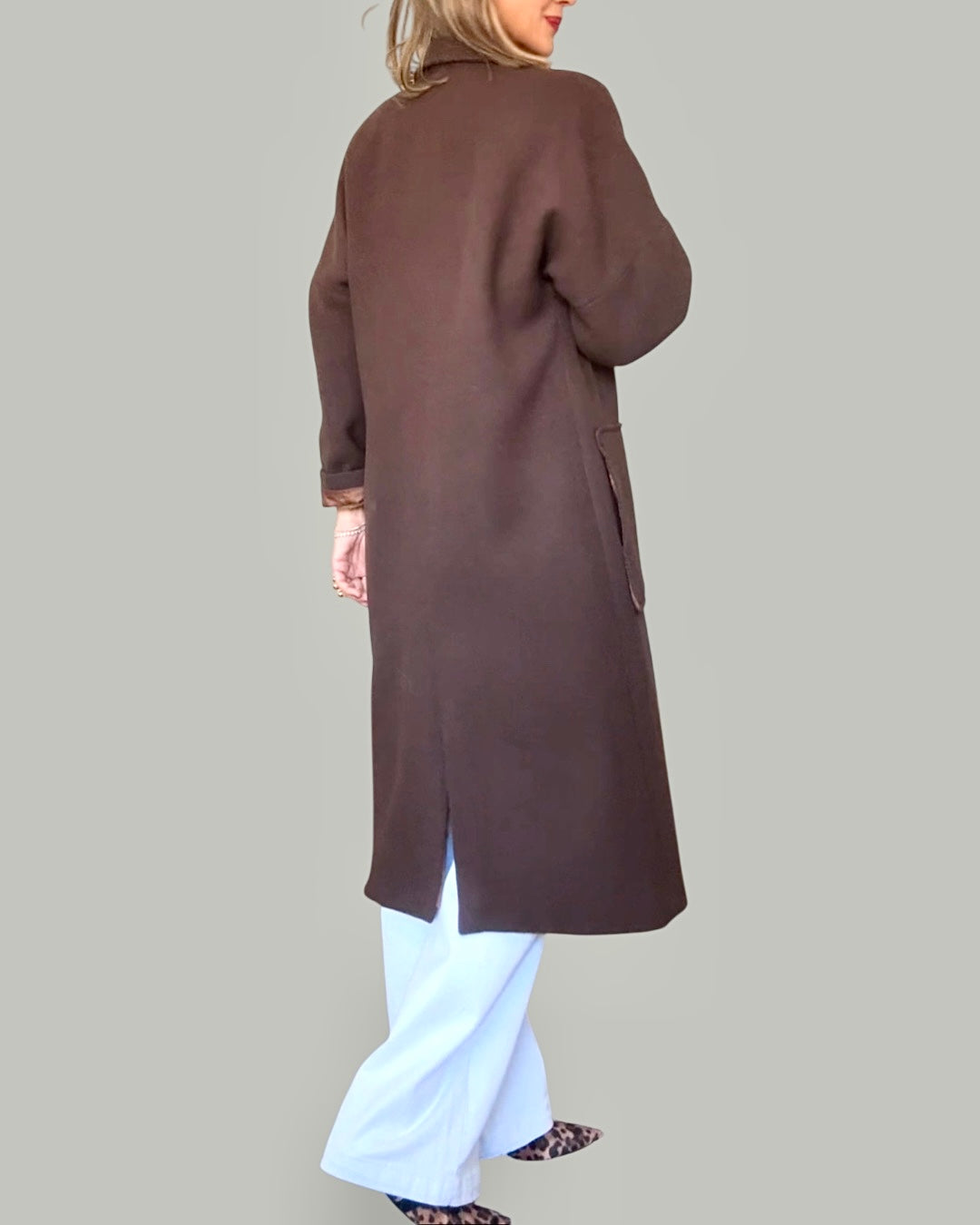 Abrigo paño marrón