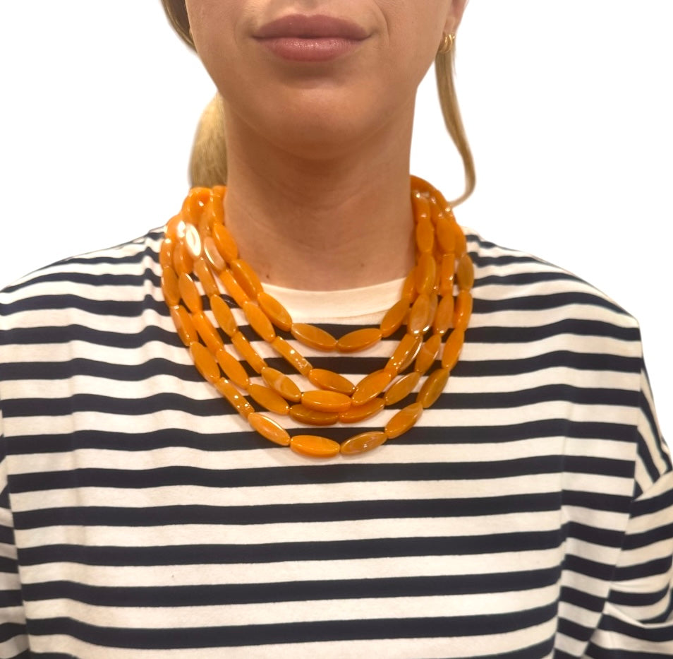 Collar multi piedras naranja