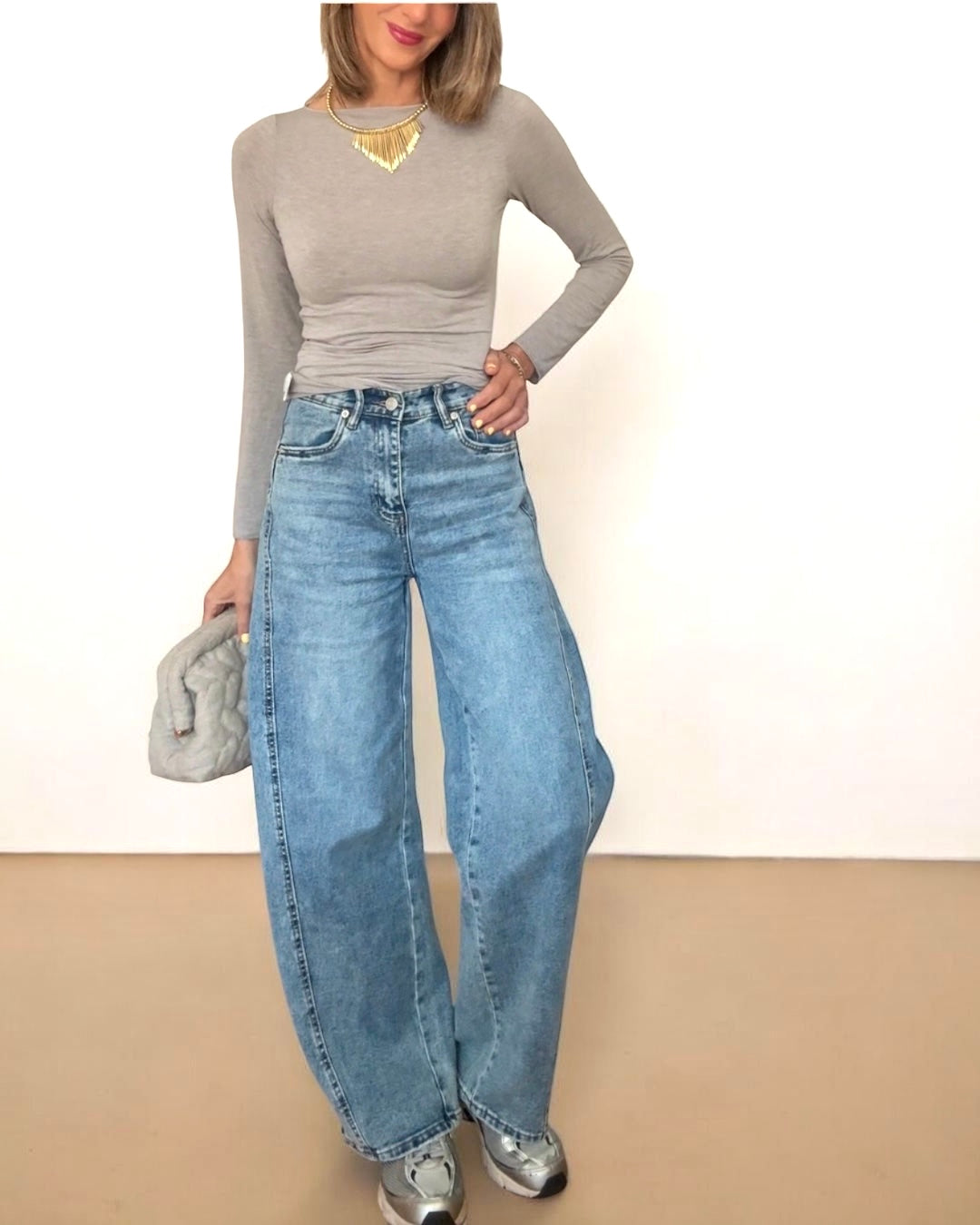 Denim barrel azul