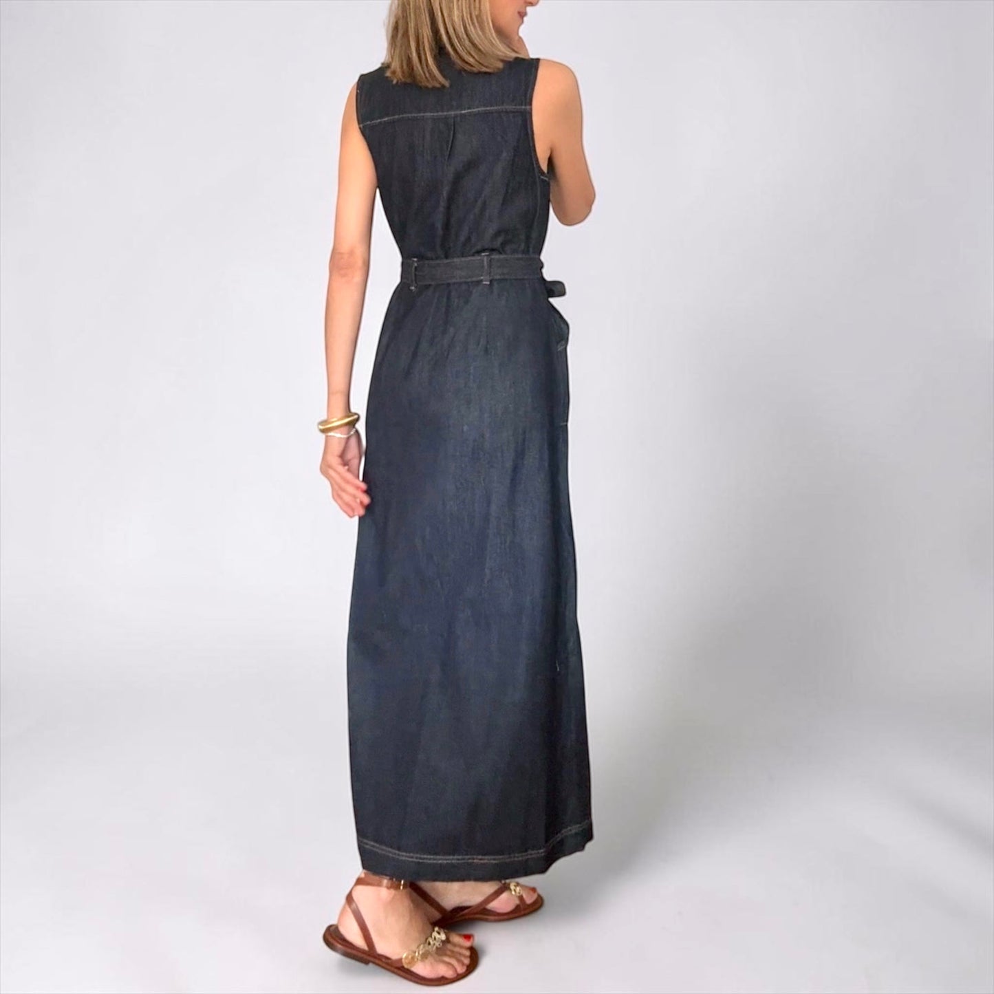 Vestido denim azul oscuro