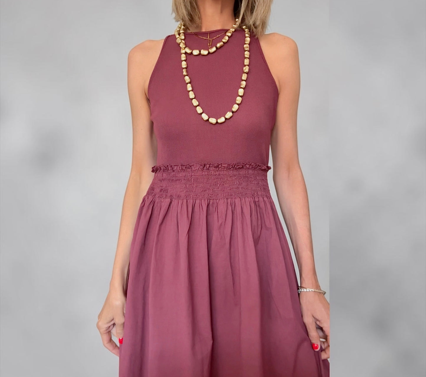 Vestido Lía berenjena