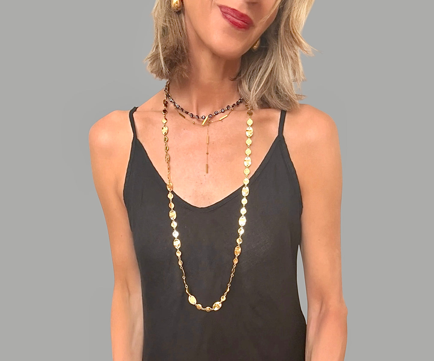 Collar largo dorado