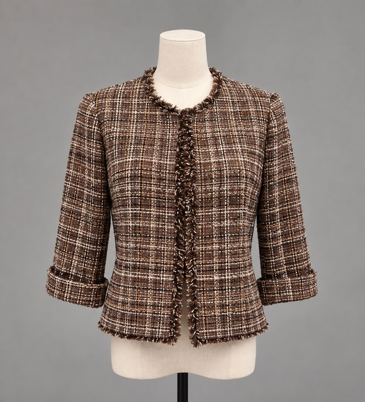 Chaqueta tweed marrón