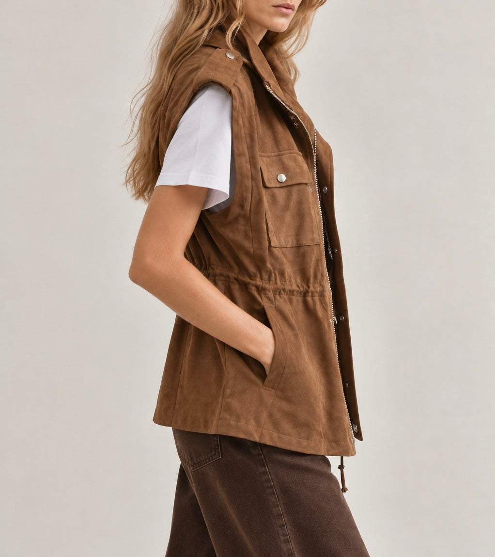 Chaleco efecto ante camel