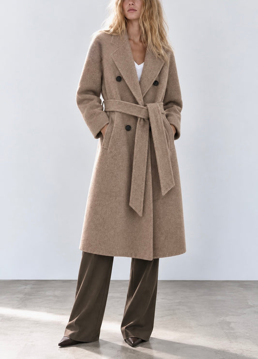 Abrigo lana taupe