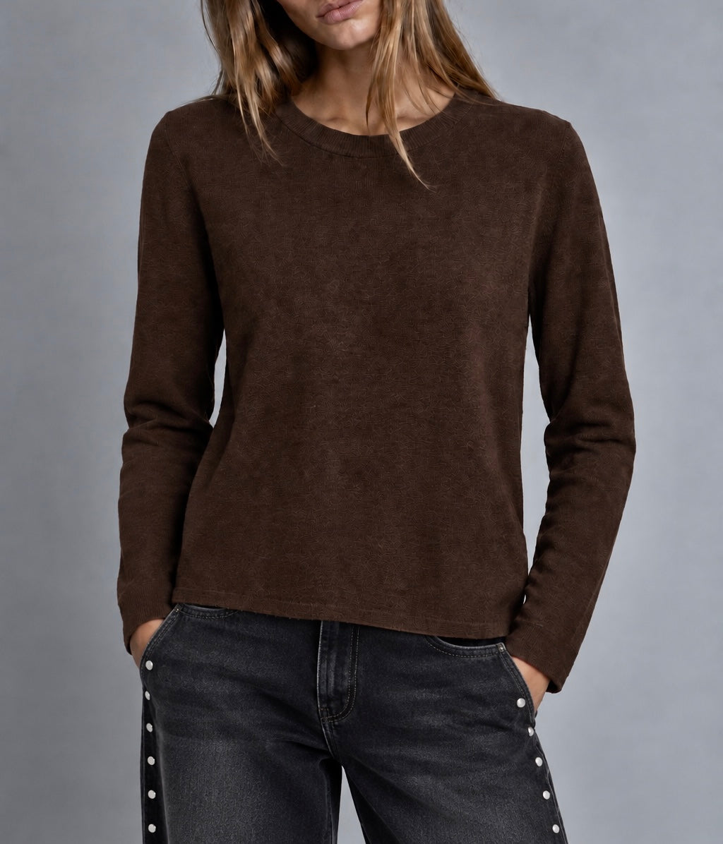 Jersey punto fino choco