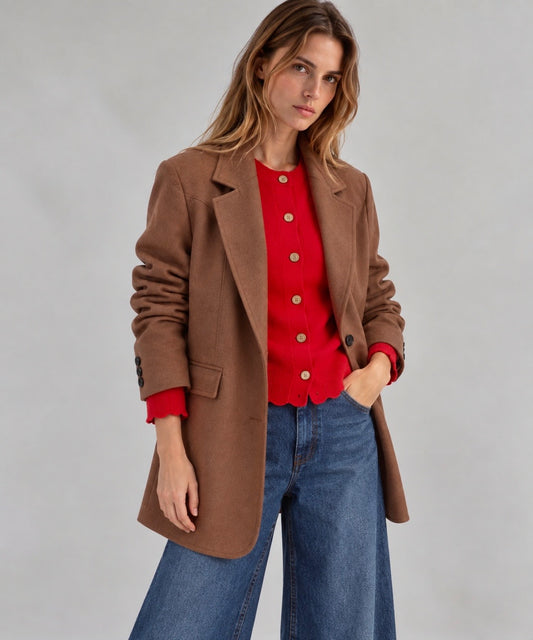 Blazer efecto ante marrón