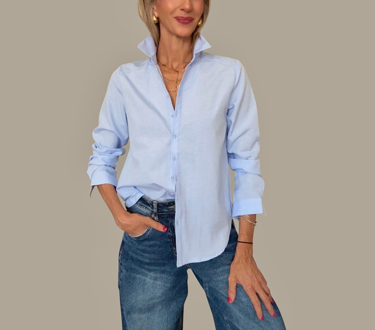 Camisa basic azul celeste