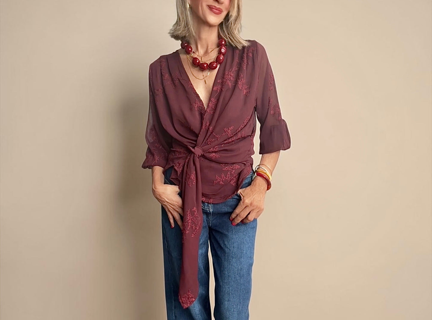 Camisa Verona burdeos