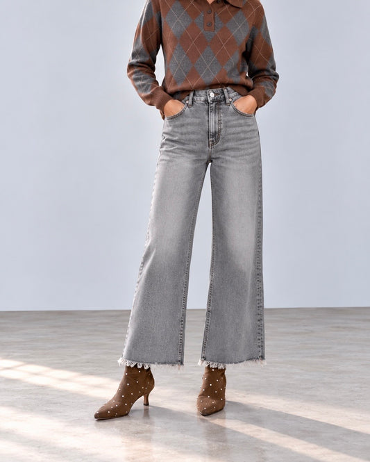 Denim wide leg gris lavado