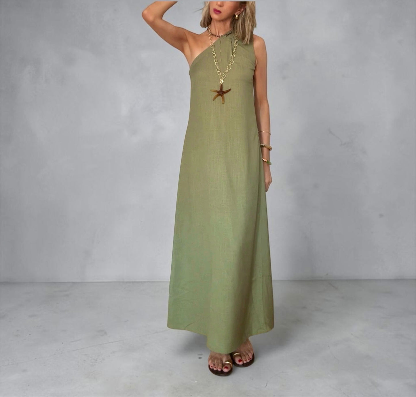 Vestido asimétrico verde
