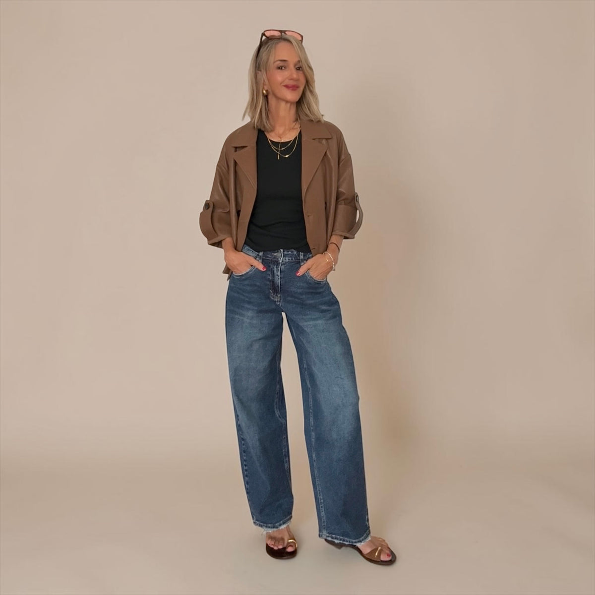 Denim barrel azul