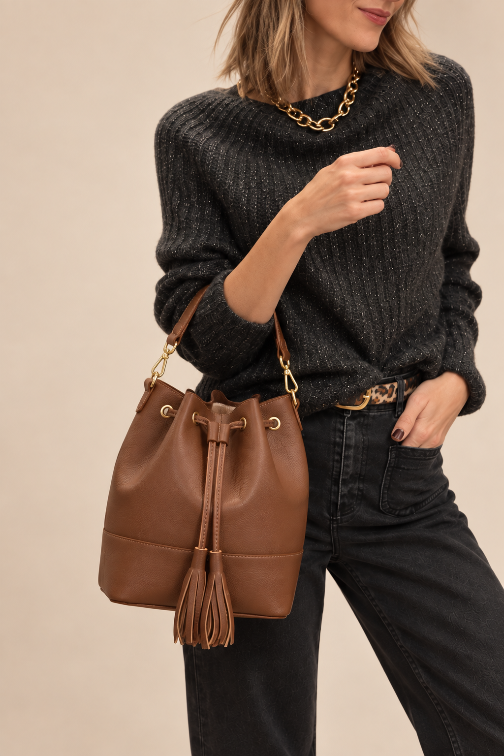 Bolso bombonera marrón