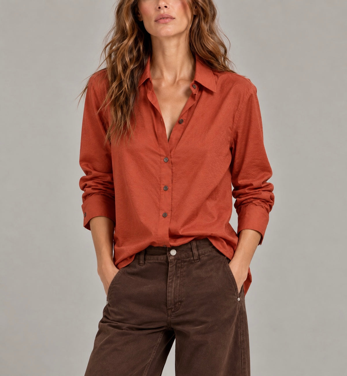 Camisa  lino teja