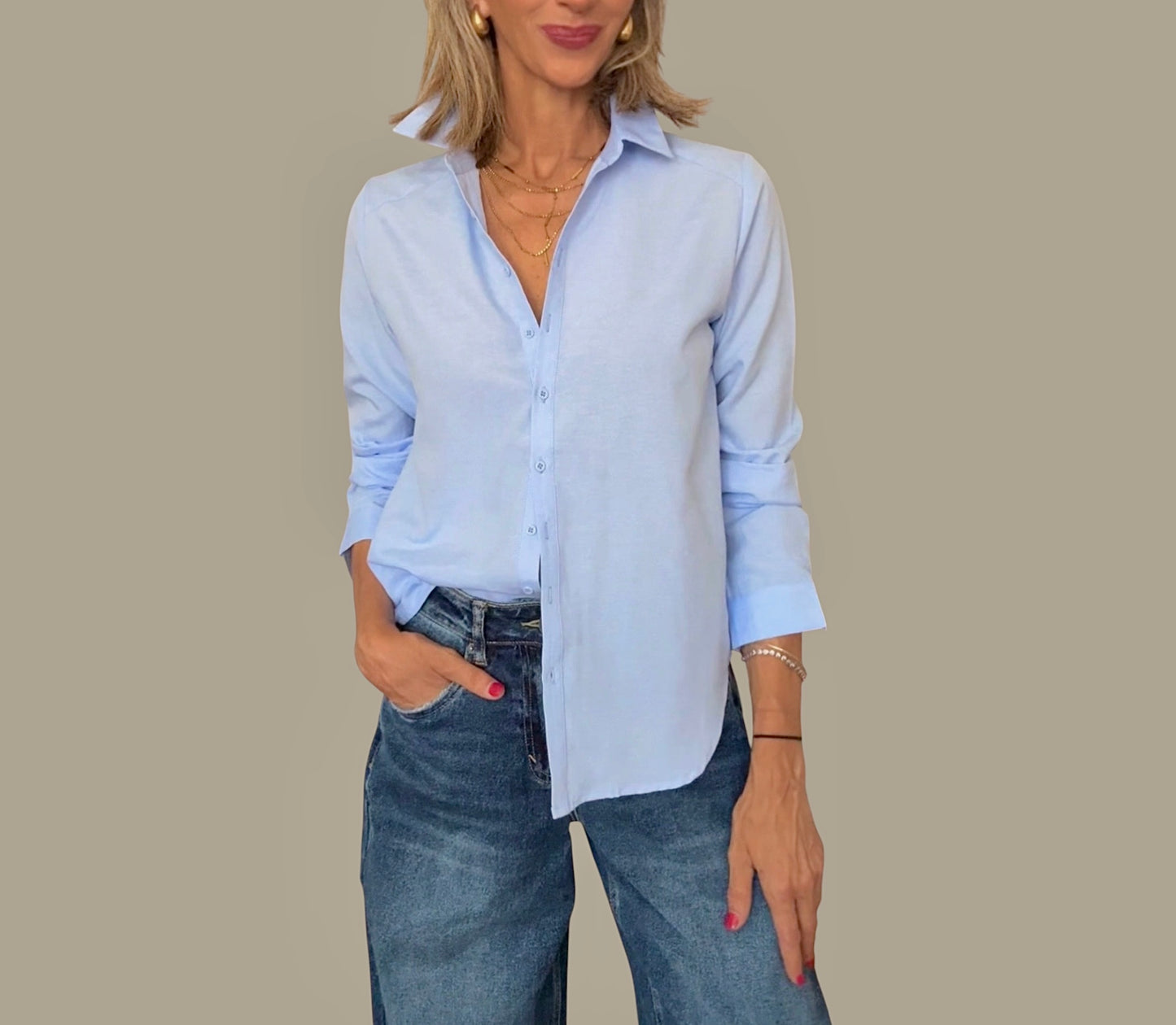 Camisa basic azul celeste