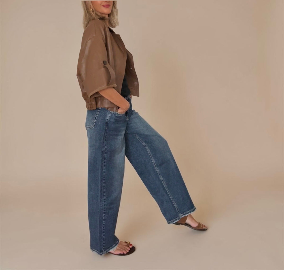 Denim barrel azul