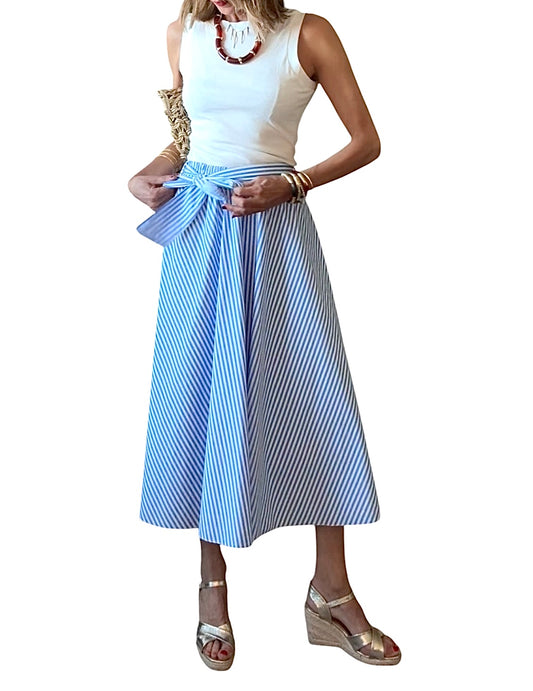 Falda rayas azul celeste & blanco