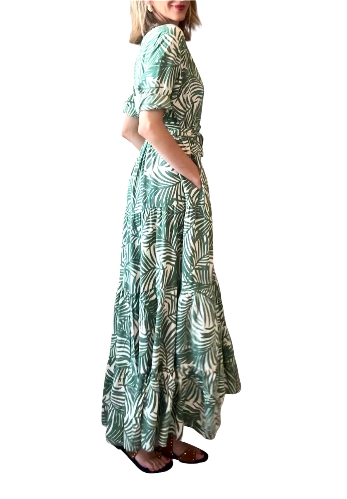 Vestido camisero verde