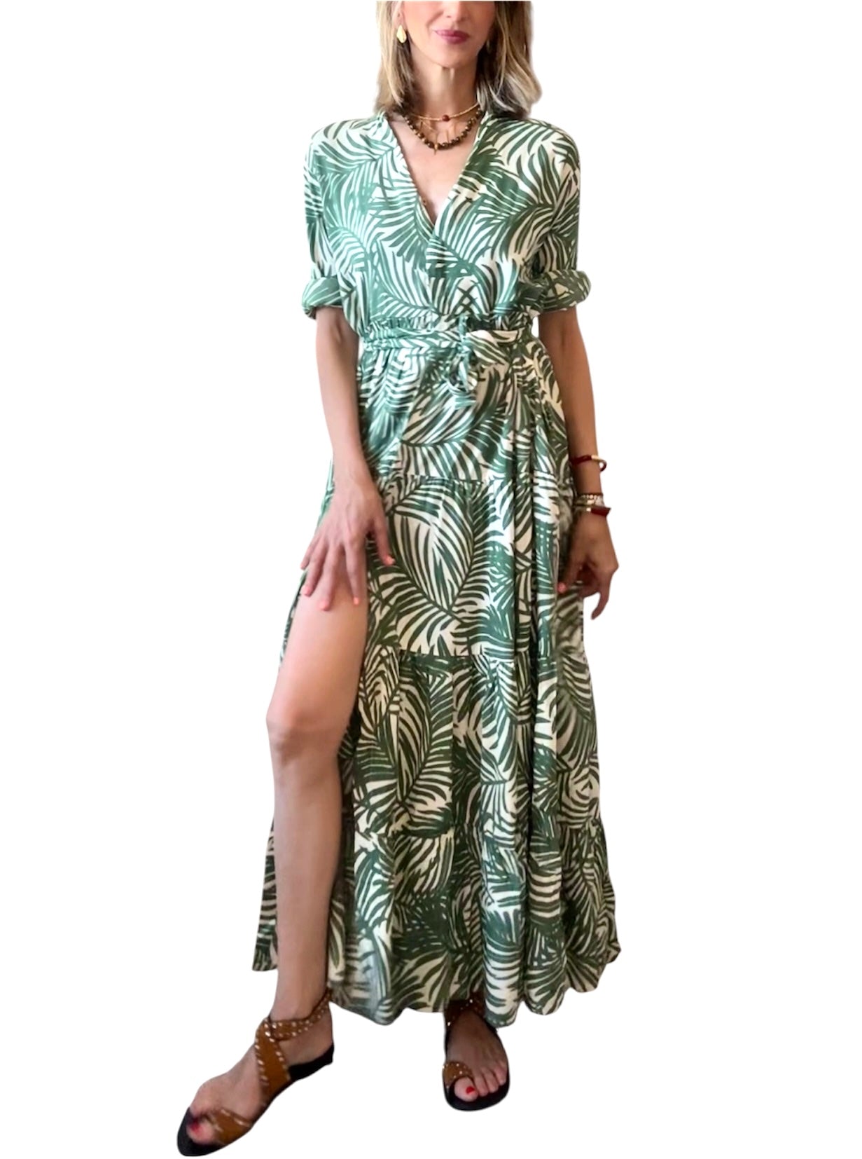 Vestido camisero verde