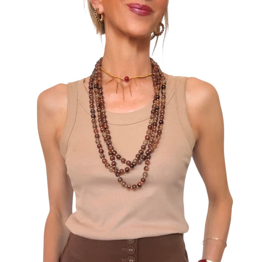 Collar triple marron