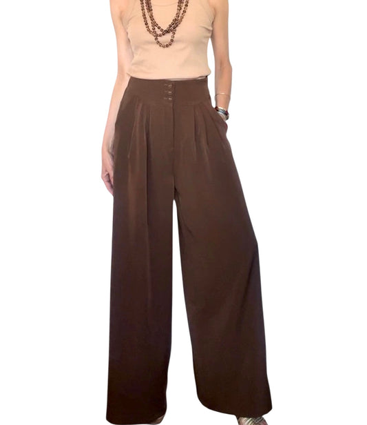 Pantalón fluido marrón