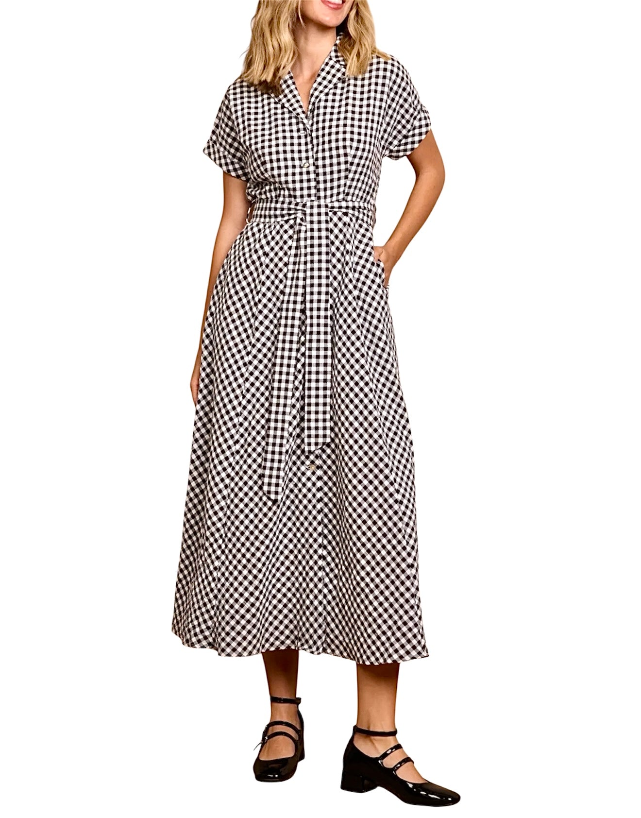 Vestido vichy negro